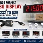 Large Format Jumbo Display & RS-232 to USB Communication Cable for Weighing Systems