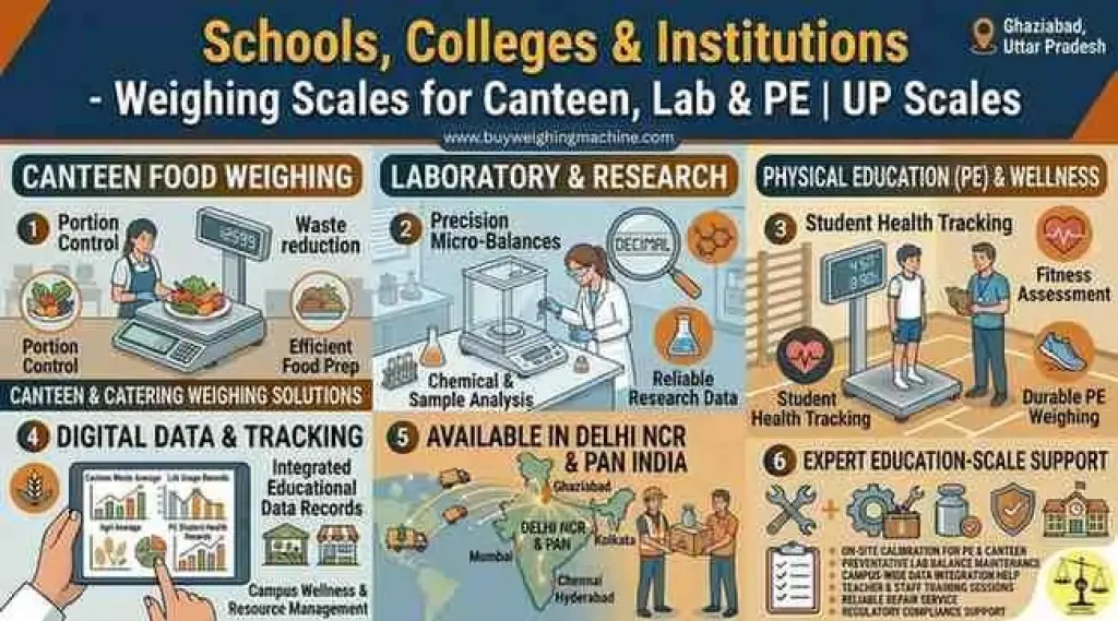 Schools, Colleges & Institutions Weighing Scales: Canteen, Lab, PE Solutions | UP Scales Delhi NCR